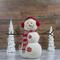 21.5'' White and Red Snowflake Sherpa Plush Snowman Christmas Decoration